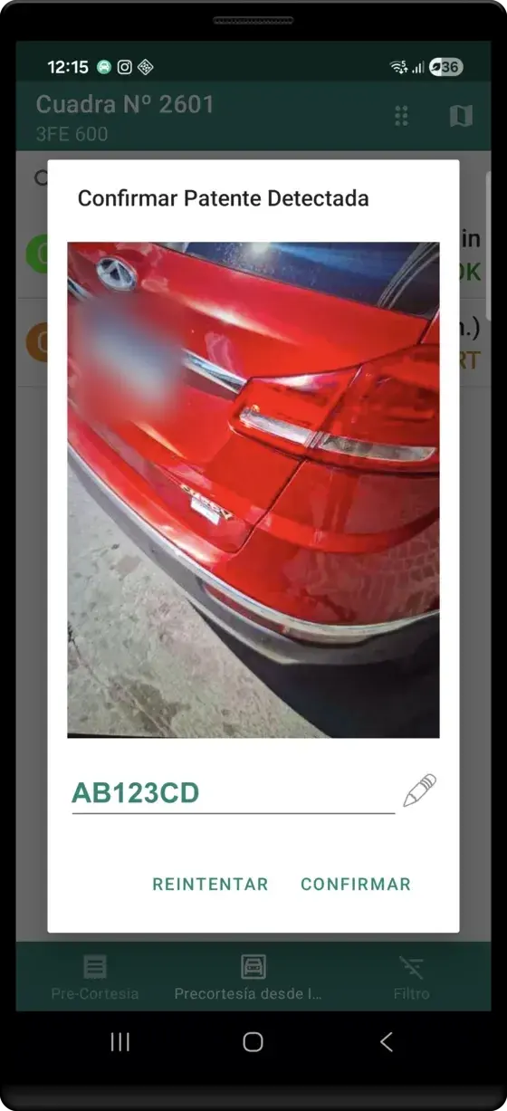 App de inspectores: la patente leída desde la foto del vehículo, para confirmar