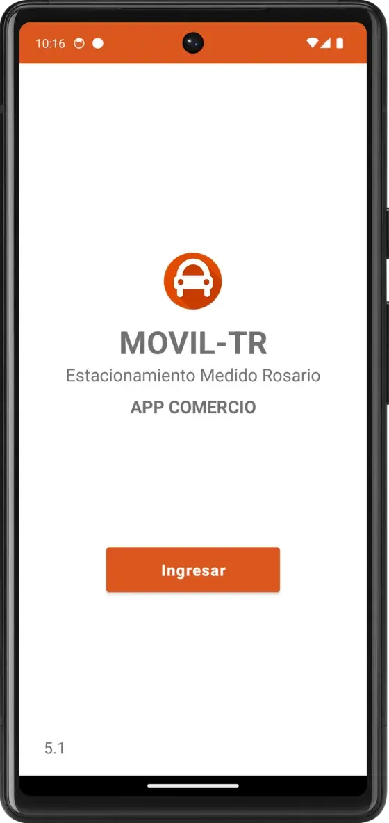 Pantalla de inicio de la app Movil-TR para comercios